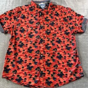 Huntington Beach Shirt Mens 4X Coral‎ Palm Tree Surfer Resort Vacation Luxury